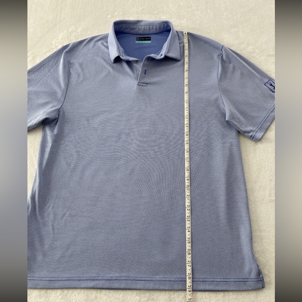 PGA tour blue and white golf polo shirt - Picture 8 of 10